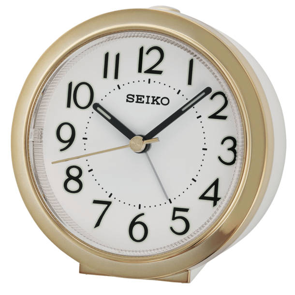 Crosley Analog Metal Quartz Tabletop Clock with Alarm in Black/Gold